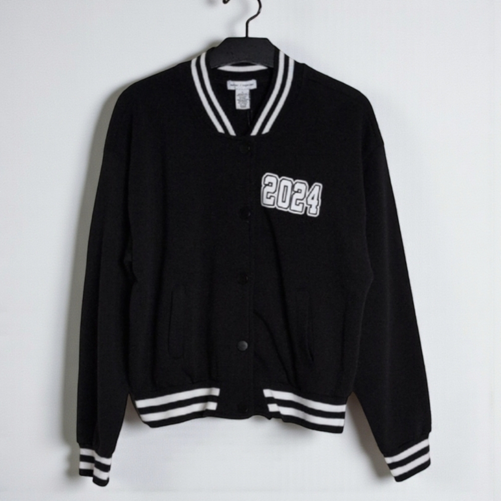 Better Together Black White Varsity Jacket California & 2024 Patch Juniors L